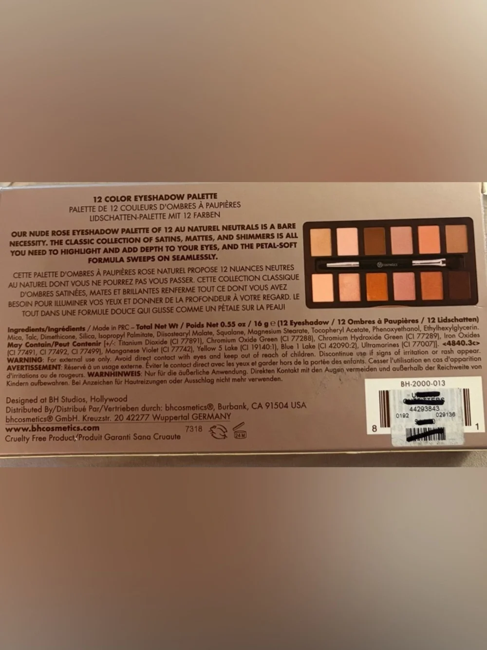 BH Cosmetics NWT Gold 12-Color Eyeshadow Palette